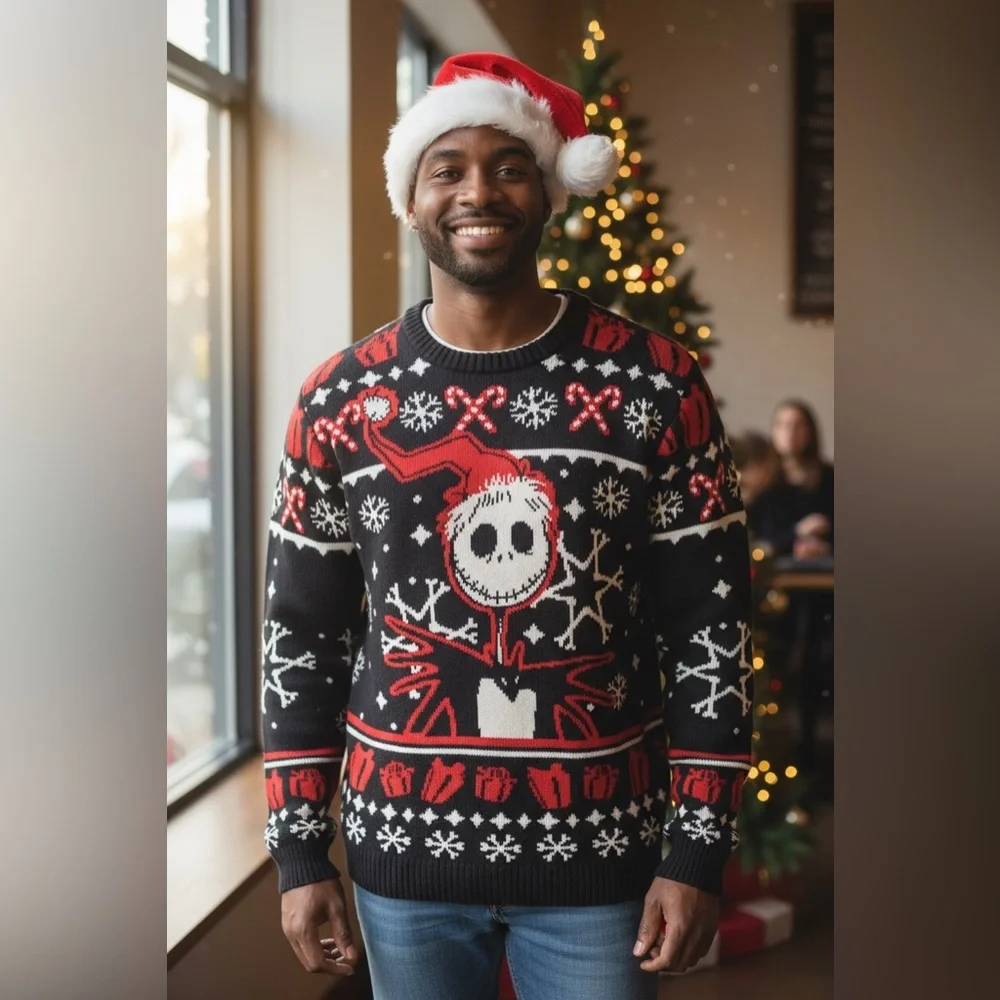 TIM BURTON’S THE NIGHTMARE BEFORE CHRISTMAS Ugly Christmas Sweater. NWT